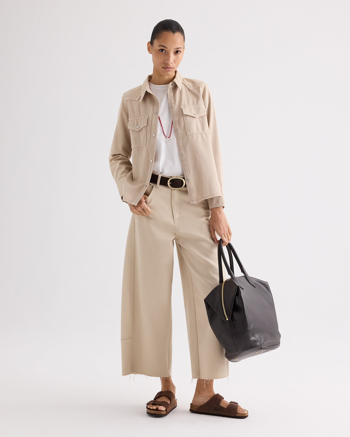 TWP Sandshell Ranchers Daughter Shirt in Japanese Natural Denim view 5