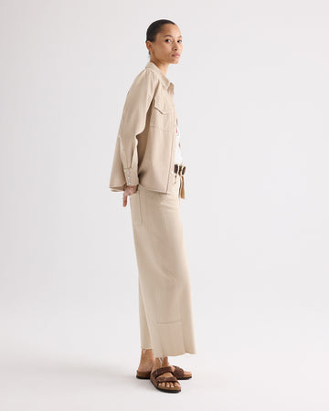 TWP Sandshell Ranchers Daughter Shirt in Japanese Natural Denim view 3