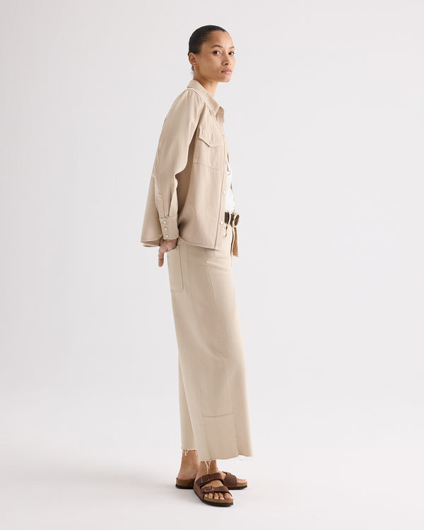 TWP Sandshell Ranchers Daughter Shirt in Japanese Natural Denim view 3