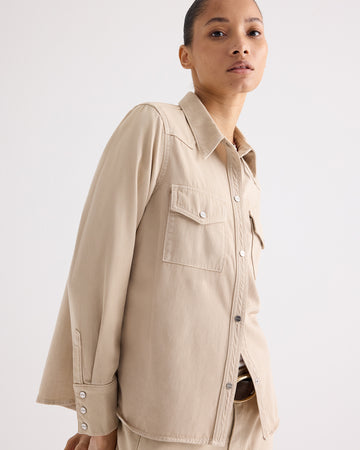 TWP Sandshell Ranchers Daughter Shirt in Japanese Natural Denim view 2