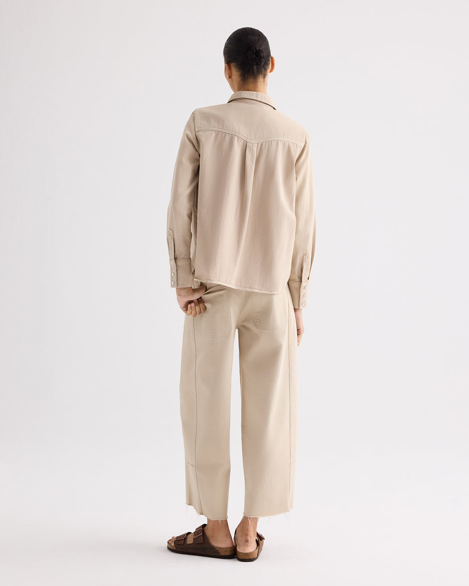 TWP Sandshell Ranchers Daughter Shirt in Japanese Natural Denim view 4