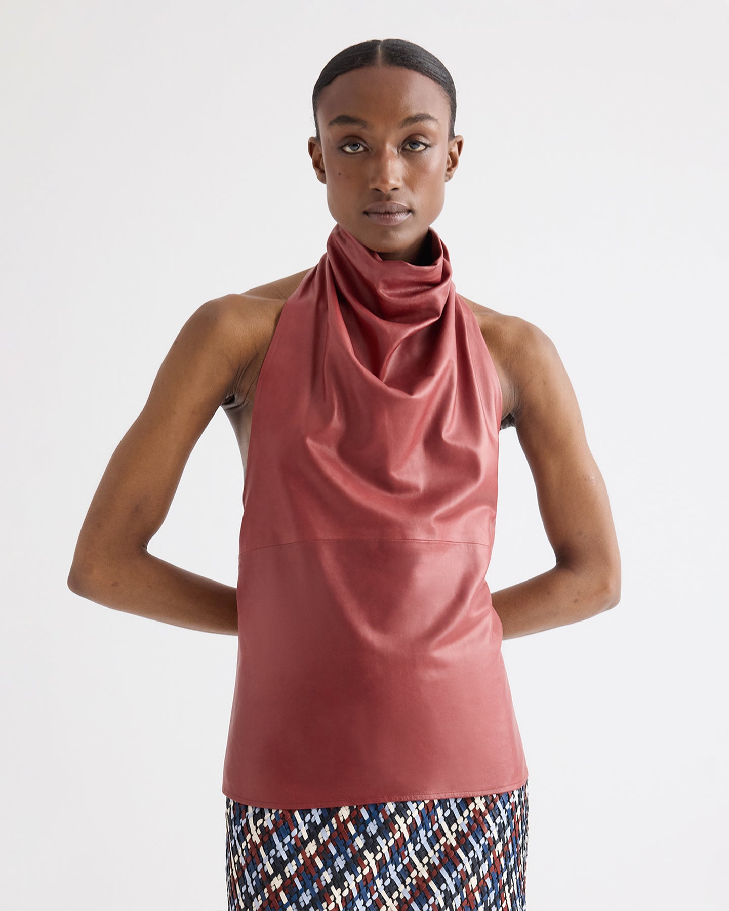 TWP Karanda red Friday Night Top in Paper Leather view 1