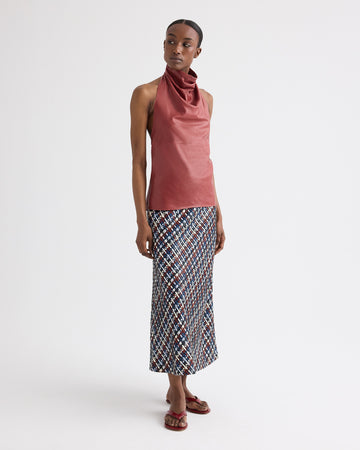 TWP Karanda red Friday Night Top in Paper Leather view 3
