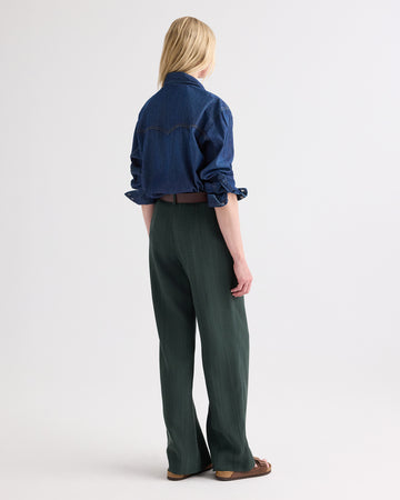 TWP Dark stone OG Supersized Ranchers Shirt in Denim Shirting view 5
