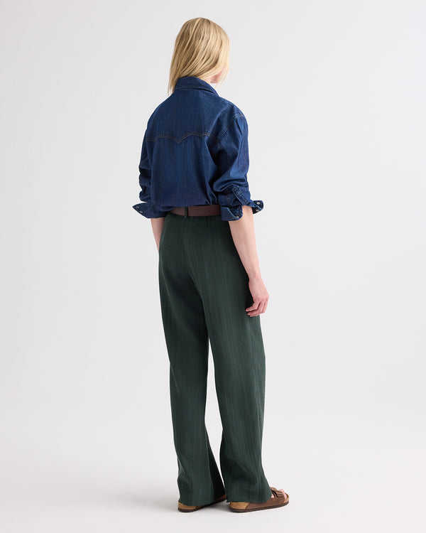TWP Dark stone OG Supersized Ranchers Shirt in Denim Shirting view 5
