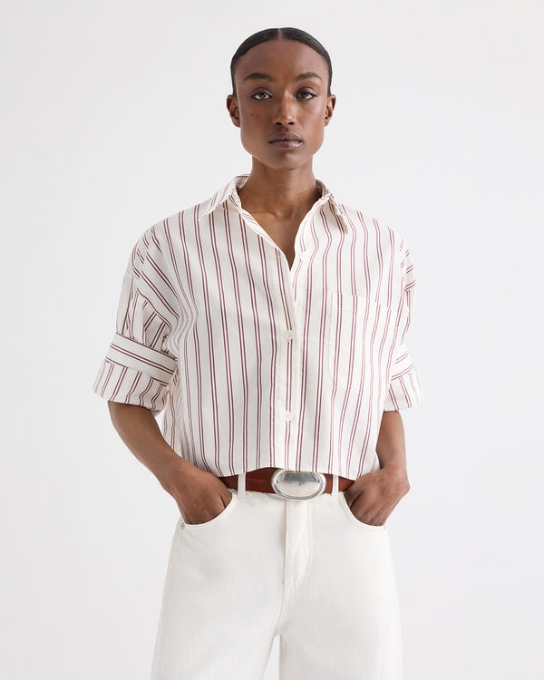 TWP White / wine Next Ex Shirt in Cotton Silk view 1