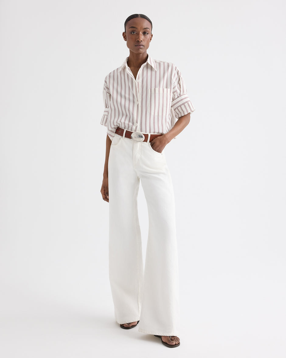 TWP White / wine Next Ex Shirt in Cotton Silk view 3
