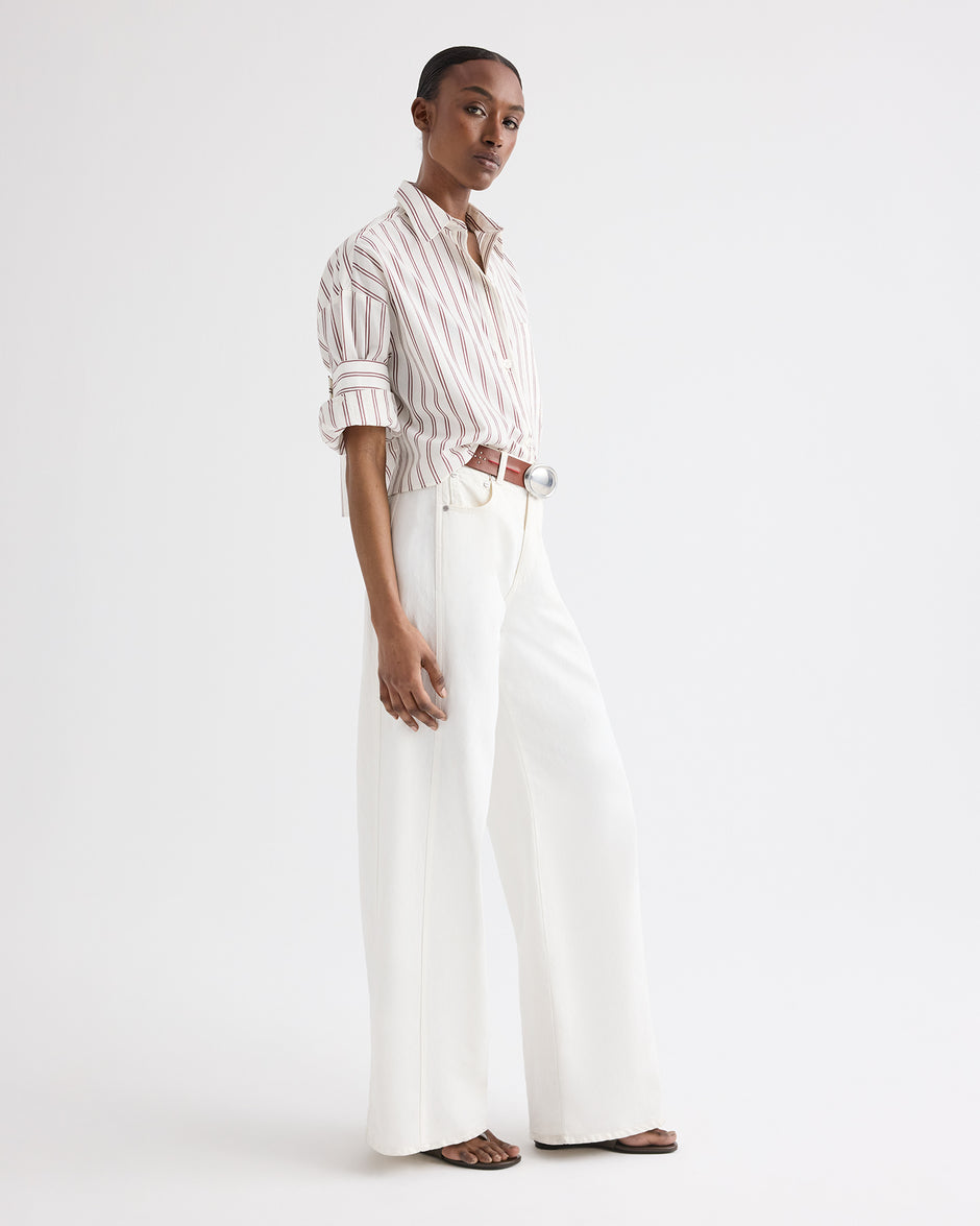 TWP White / wine Next Ex Shirt in Cotton Silk view 4
