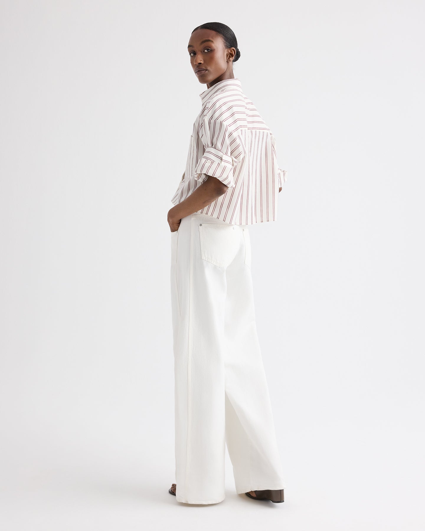 TWP White / wine Next Ex Shirt in Cotton Silk view 5