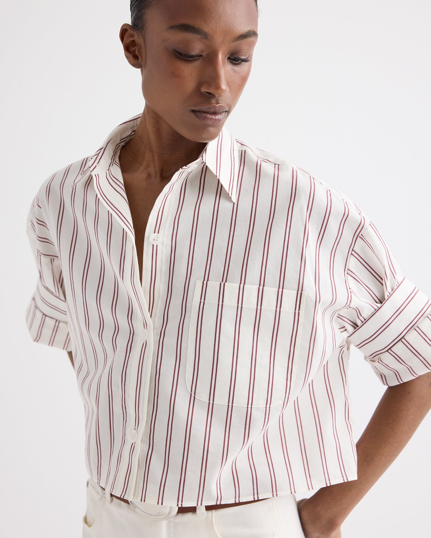 TWP White / wine Next Ex Shirt in Cotton Silk view 2