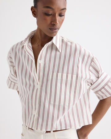 TWP White / wine Next Ex Shirt in Cotton Silk view 2