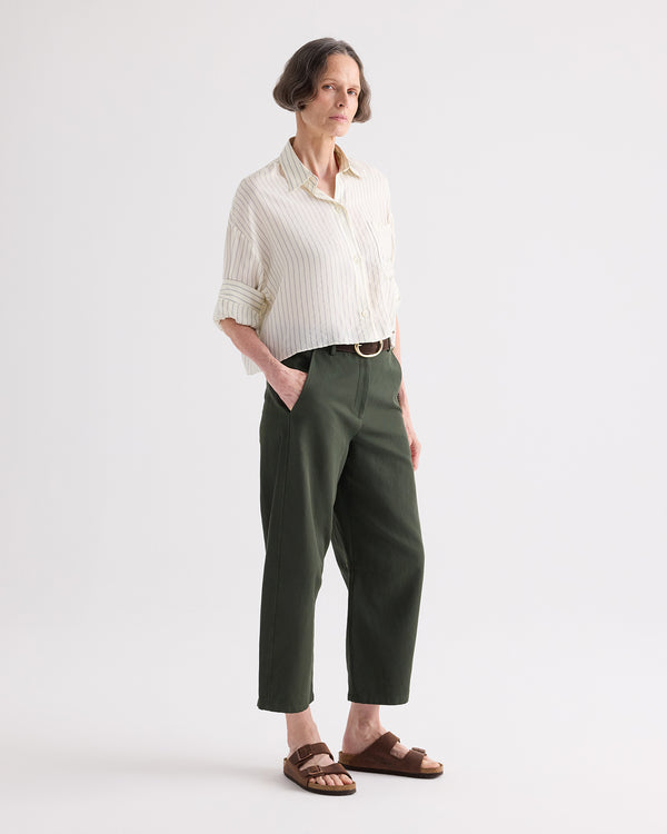 TWP Ivory / blue Next Ex Shirt in Pencil Stripe Viscose view 4