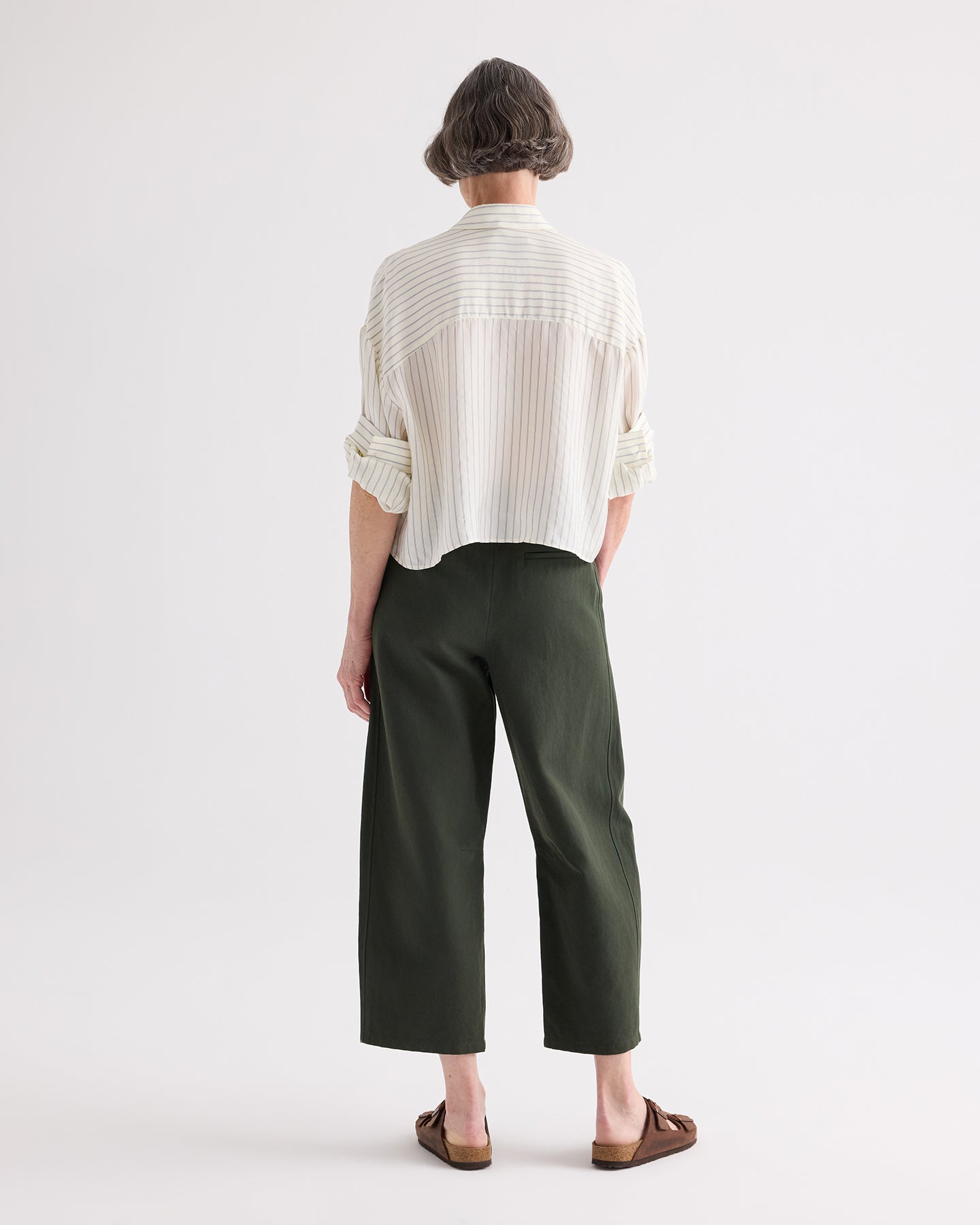 TWP Ivory / blue Next Ex Shirt in Pencil Stripe Viscose view 5