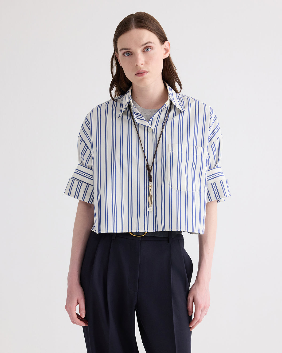 TWP Ivory multi Next Ex Shirt in Mens Stripe on Superfine Poplin view 2