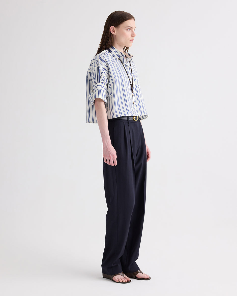 TWP Ivory multi Next Ex Shirt in Mens Stripe on Superfine Poplin view 4