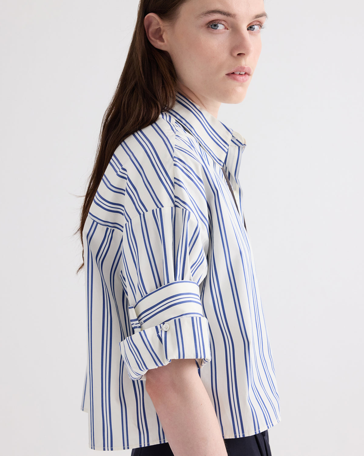 TWP Ivory multi Next Ex Shirt in Mens Stripe on Superfine Poplin view 1