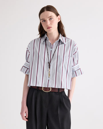 TWP Light grey multi Next Ex Shirt in Striped Superfine Poplin view 2