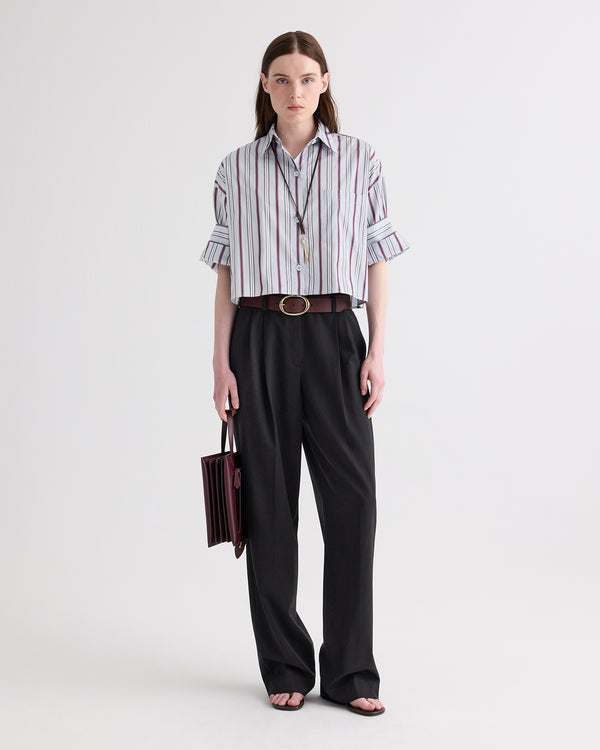 TWP Light grey multi Next Ex Shirt in Striped Superfine Poplin view 3