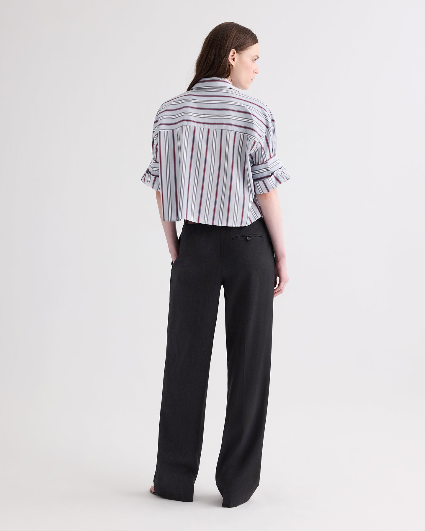 TWP Light grey multi Next Ex Shirt in Striped Superfine Poplin view 5