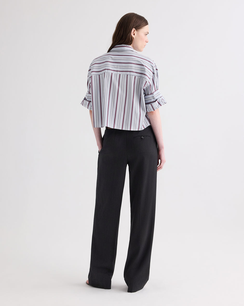 TWP Light grey multi Next Ex Shirt in Striped Superfine Poplin view 5