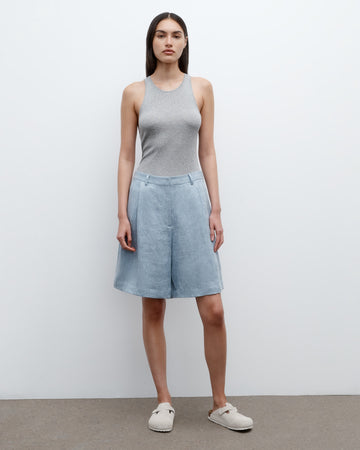 TWP Light heather grey Harbor Tank in Viscose Silk view 3
