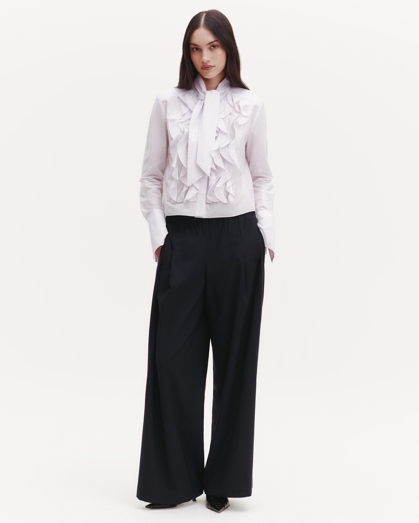 TWP White/purple Patti Top with Tie in Garcon Cotton Stripe view 2