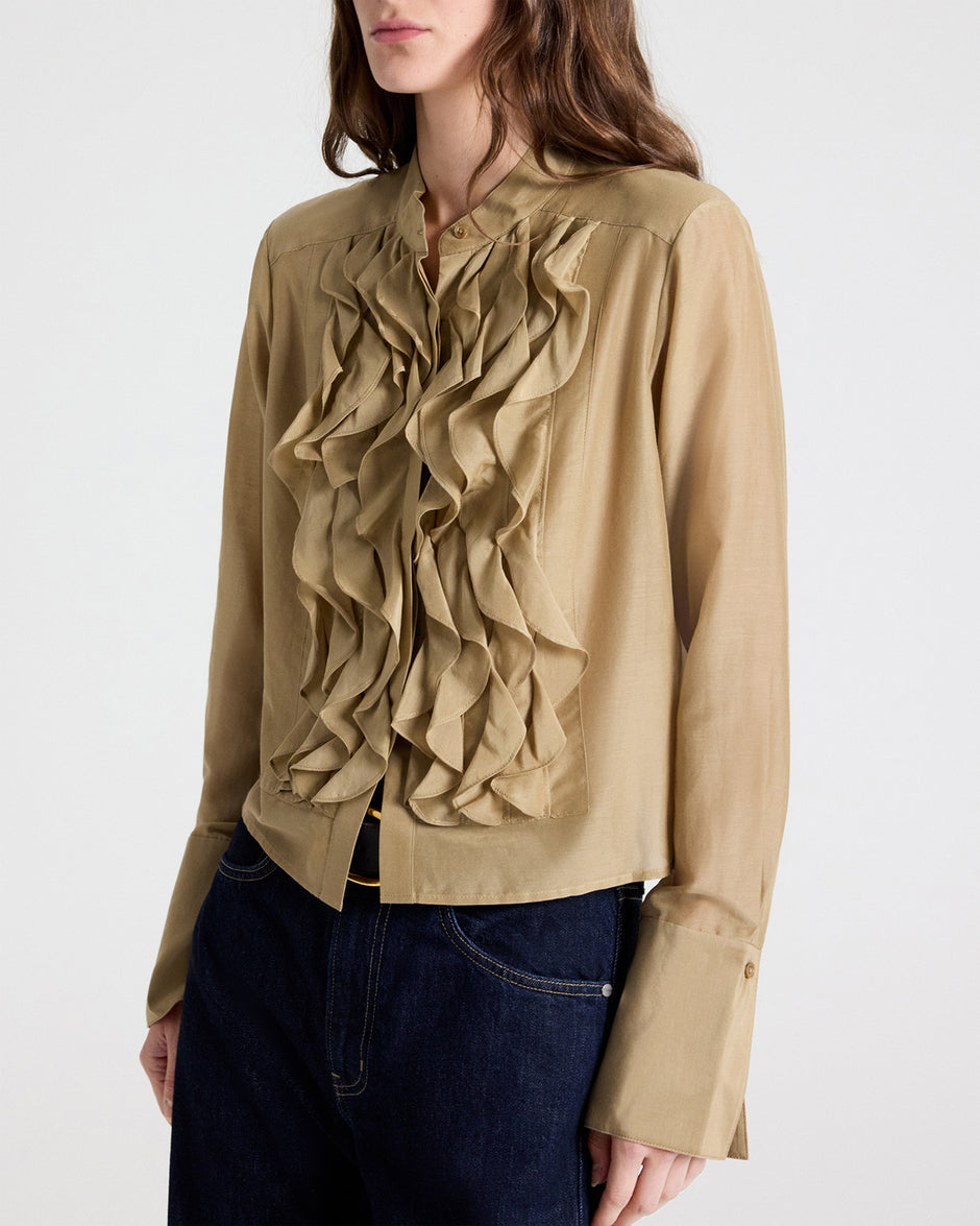 TWP Kelp Patti Top in Cotton Silk Organza view 2