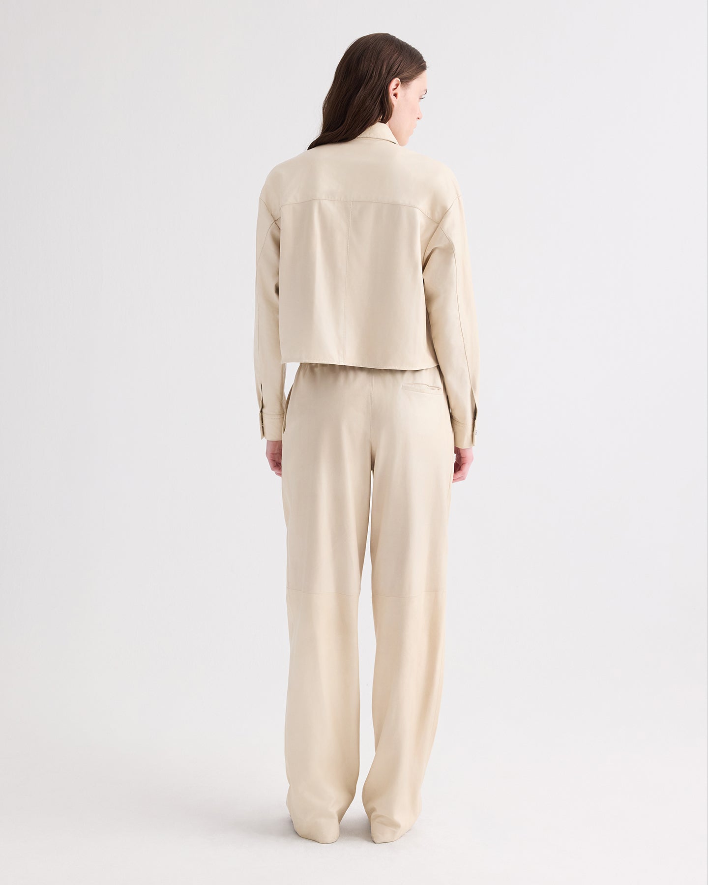 TWP Creme brulee Little Big Joe Shirt in Paper Leather view 5