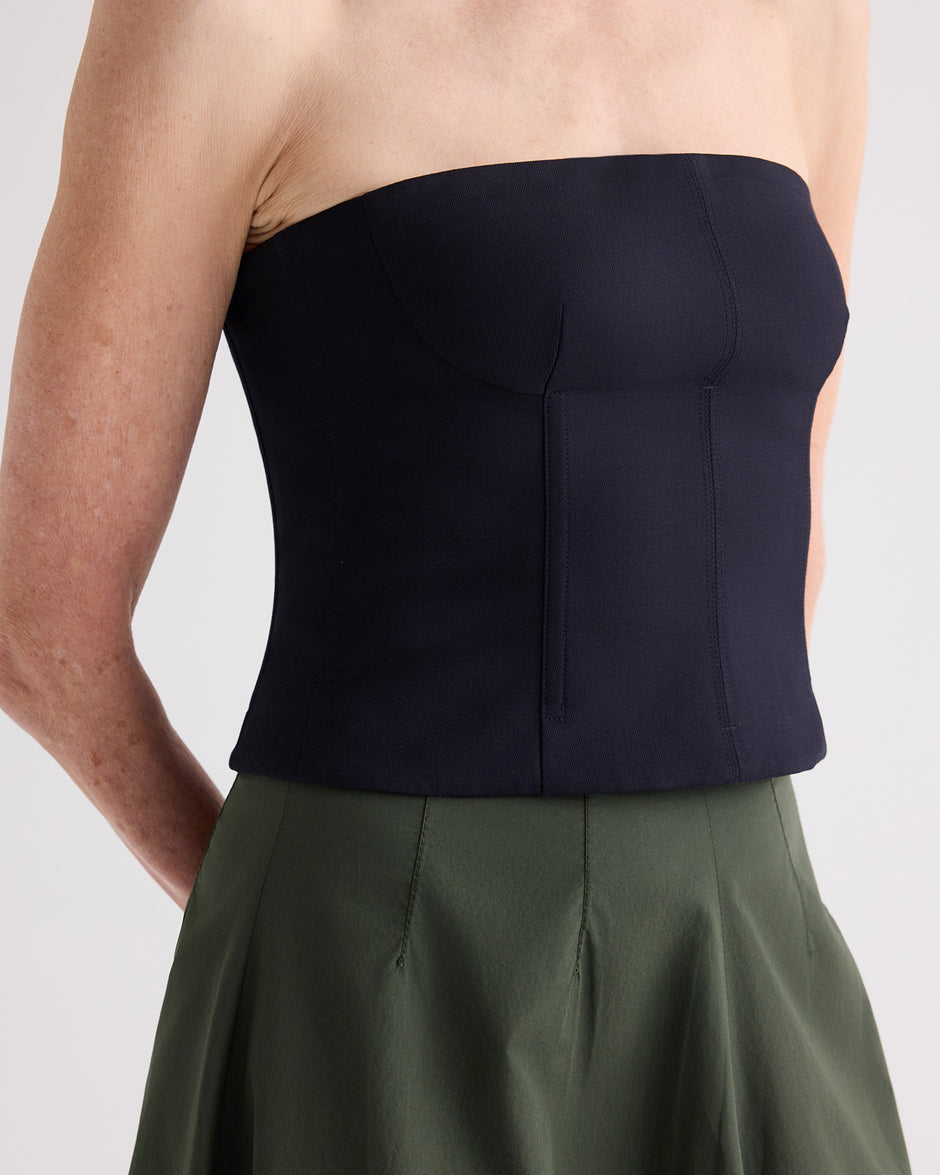 TWP Midnight Jillian Bustier in Italian Wool Twill view 2