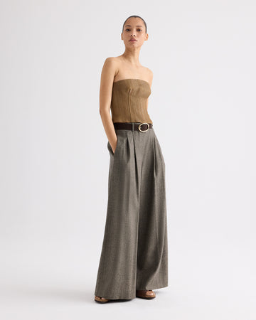 TWP Kelp Jillian Bustier in Novel Herringbone Linen view 3