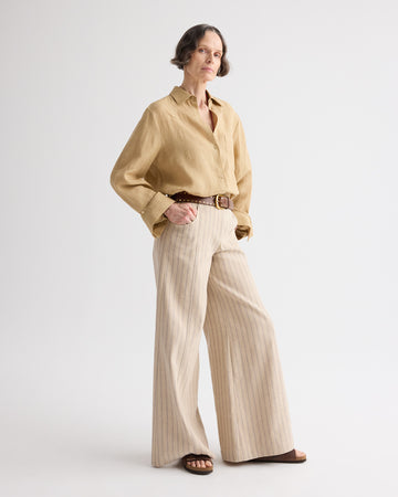 TWP Candied ginger Next Morning Shirt in Fluid Linen view 4