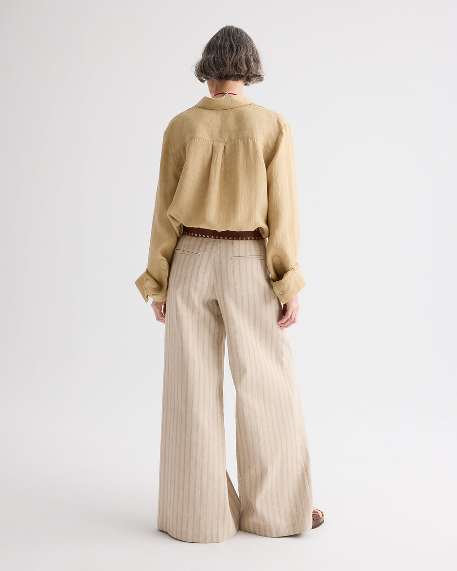 TWP Candied ginger Next Morning Shirt in Fluid Linen view 5