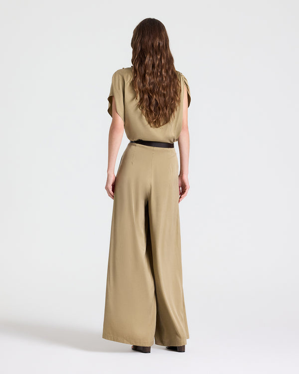TWP Kelp Wish You Would Top in Washed Silk Charmeuse view 6
