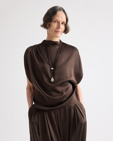 TWP Delicioso Wish You Would Top in Washed Silk Charmeuse view 2