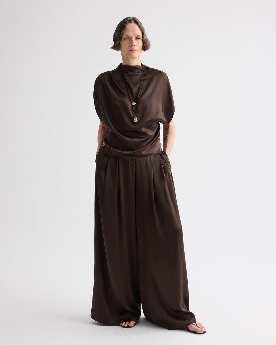 TWP Delicioso Wish You Would Top in Washed Silk Charmeuse view 3