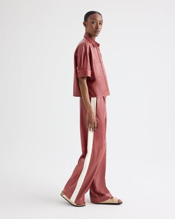 TWP Karanda red My Newest Mistake Shirt in Paper Leather view 5
