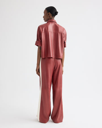 TWP Karanda red My Newest Mistake Shirt in Paper Leather view 6