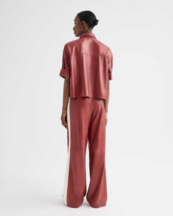 TWP Karanda red My Newest Mistake Shirt in Paper Leather view 6