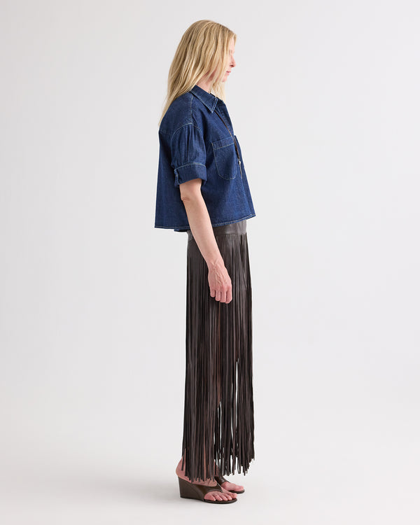 TWP Dark stone My Newest Mistake in Denim Shirting view 4