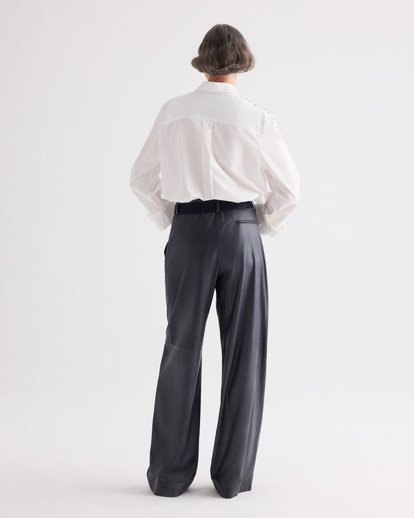 TWP White Next Morning Shirt with Crystals in Superfine Cotton view 5