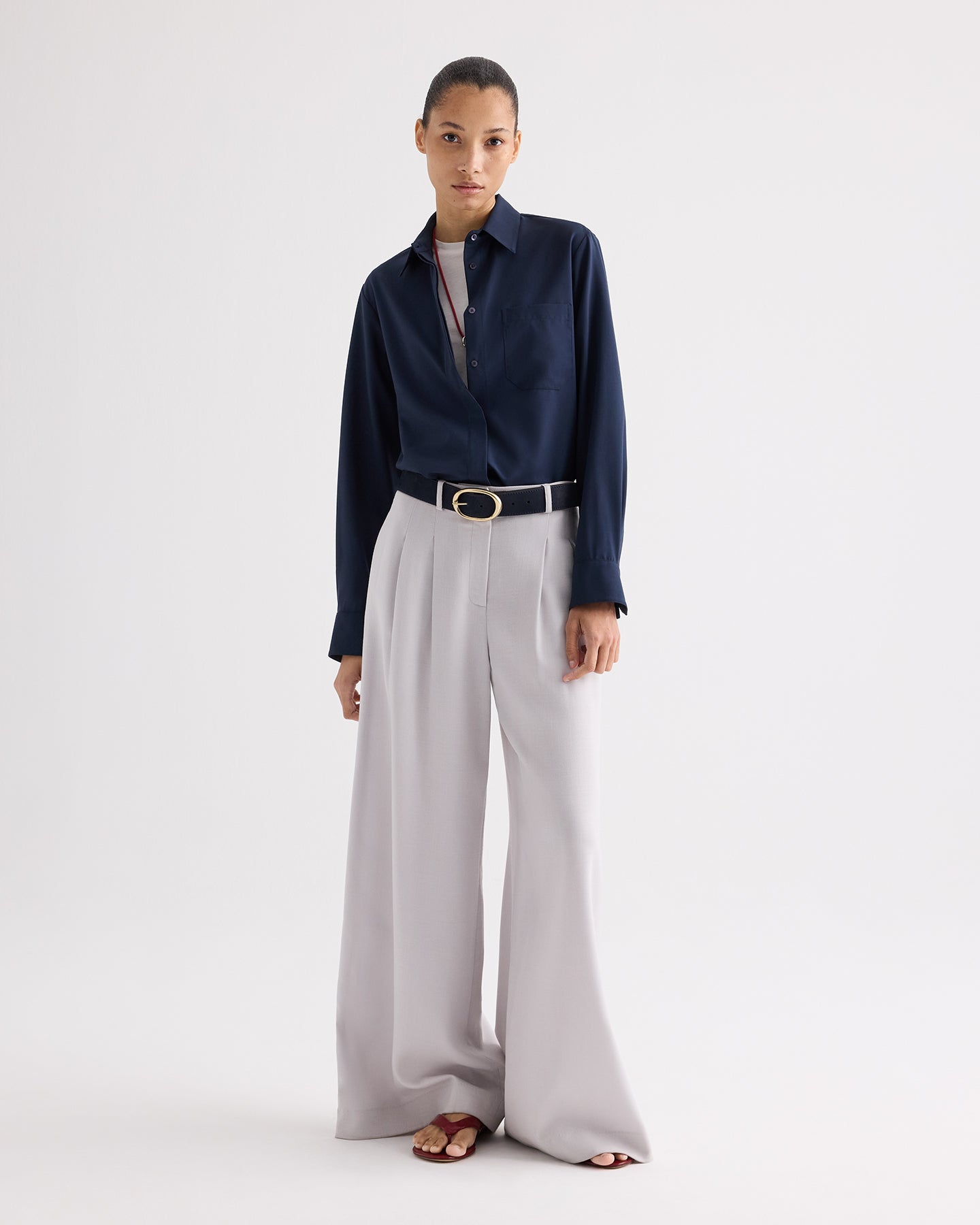 TWP Blueberry Cowboy Update Shirt in Ultrafine Twill Suiting view 3