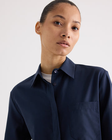 TWP Blueberry Cowboy Update Shirt in Ultrafine Twill Suiting view 2
