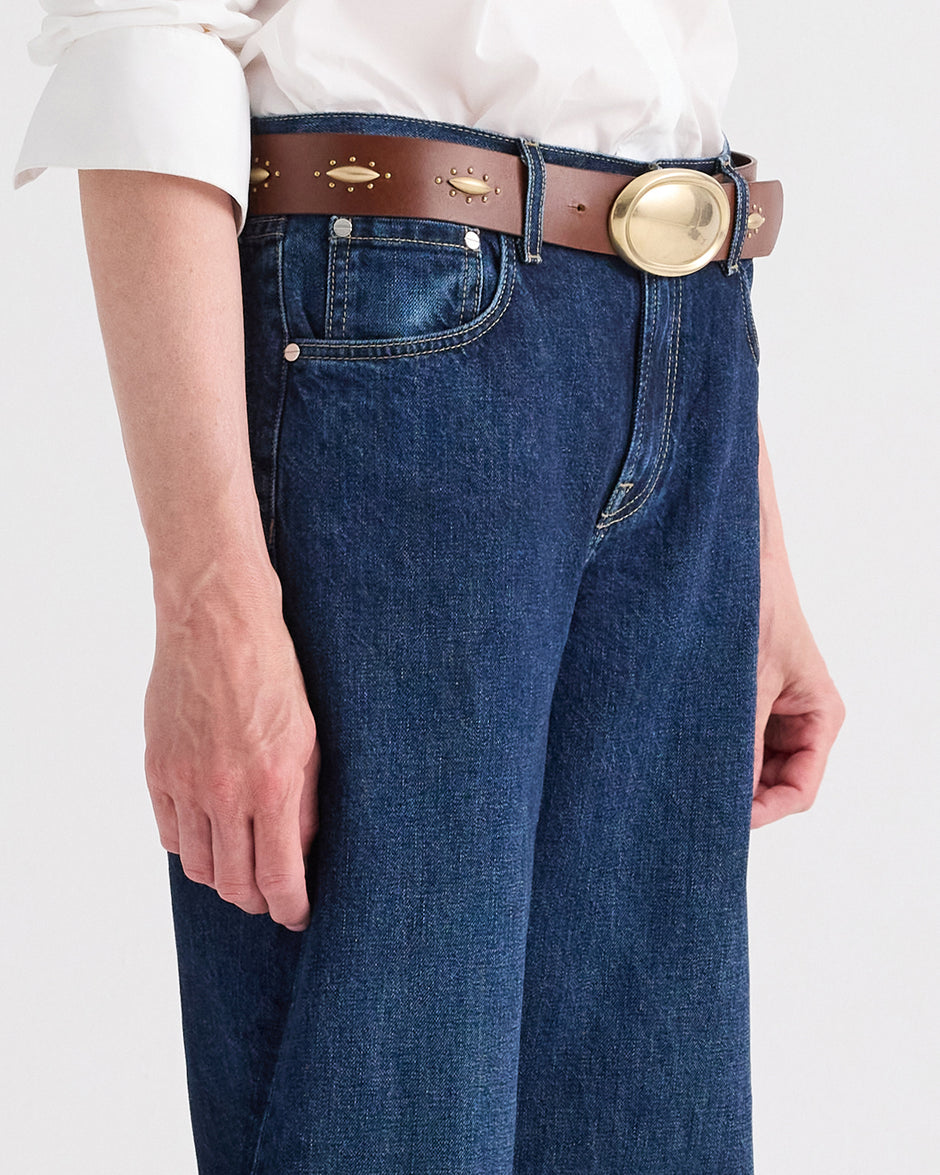 TWP Dark stone Tiny Dancer Jean in Heavy Denim view 3