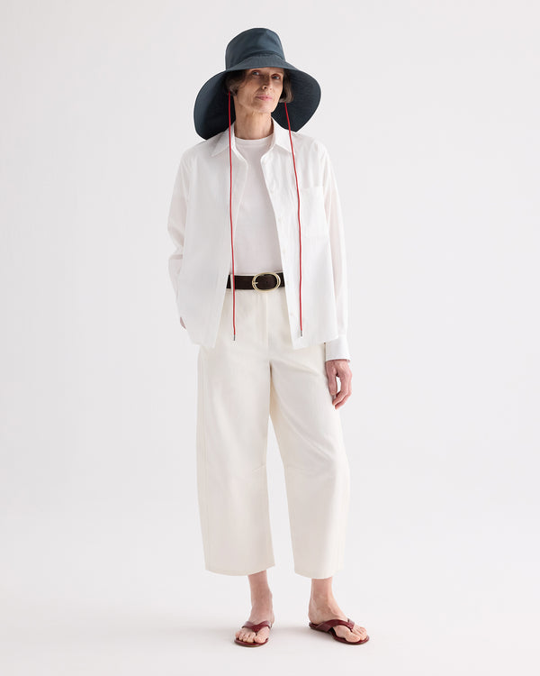 TWP White Cowboy Update Shirt in Super Compact Poplin view 4