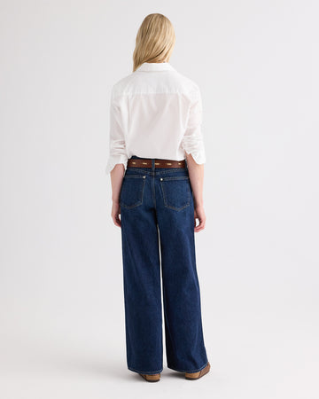 TWP White Cowboy Update Shirt in Super Compact Poplin view 5