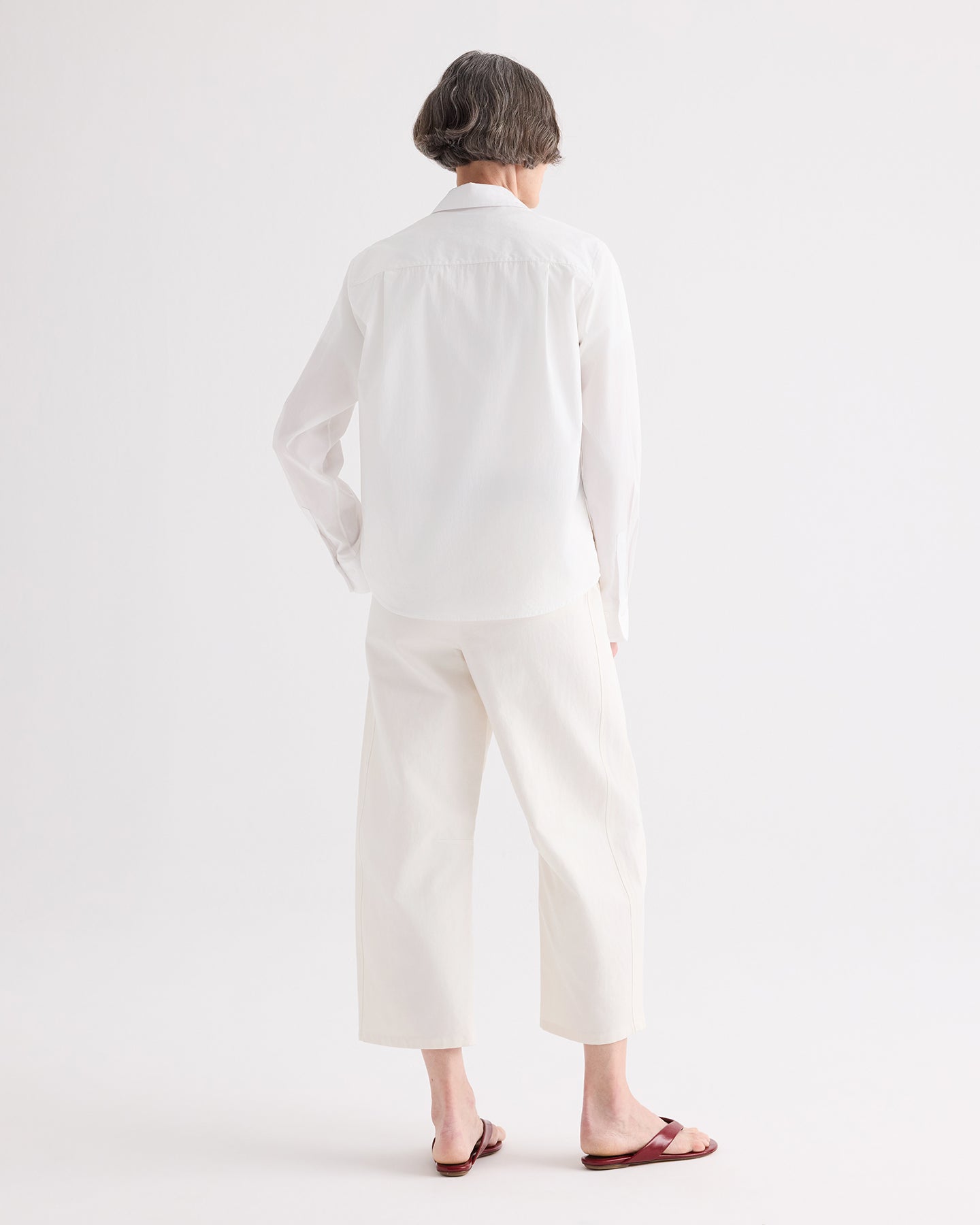 TWP White Cowboy Update Shirt in Super Compact Poplin view 5
