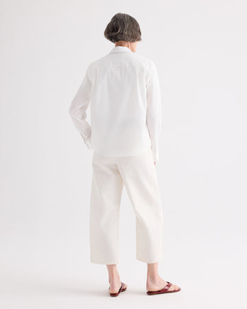 TWP White Cowboy Update Shirt in Super Compact Poplin view 5