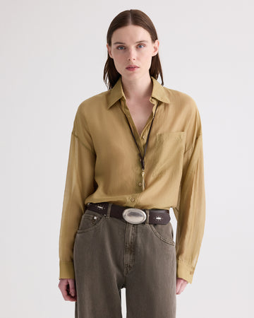 TWP Kelp Something Borrowed Shirt in Cotton Silk Organza view 2