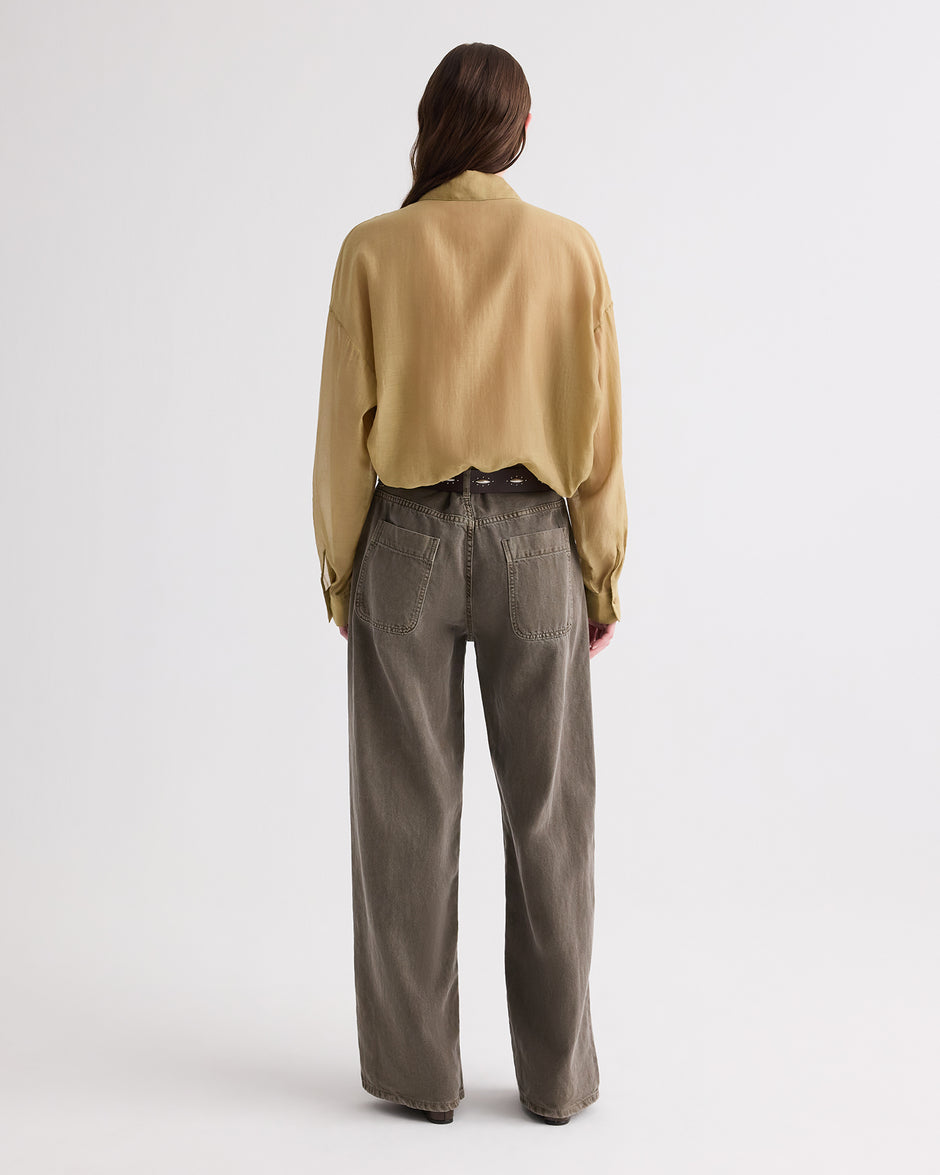 TWP Kelp Something Borrowed Shirt in Cotton Silk Organza view 5