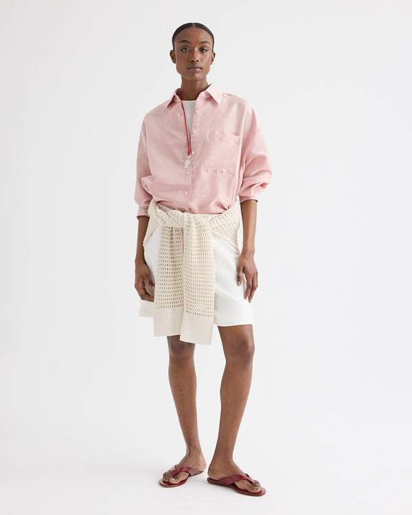 TWP White / red Something Borrowed Shirt in Cotton Stripes view 1